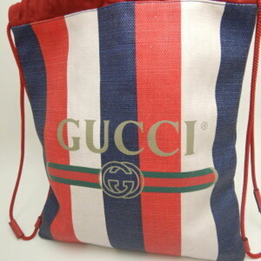 Gucci Drawstring Backpack Canvas Leather Tricolor - image 5